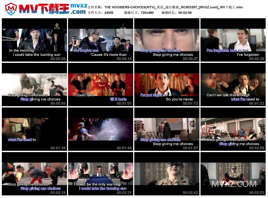 THE HOOSIERS-CHOICES(MTV)_英语_流行歌曲_MC803297
